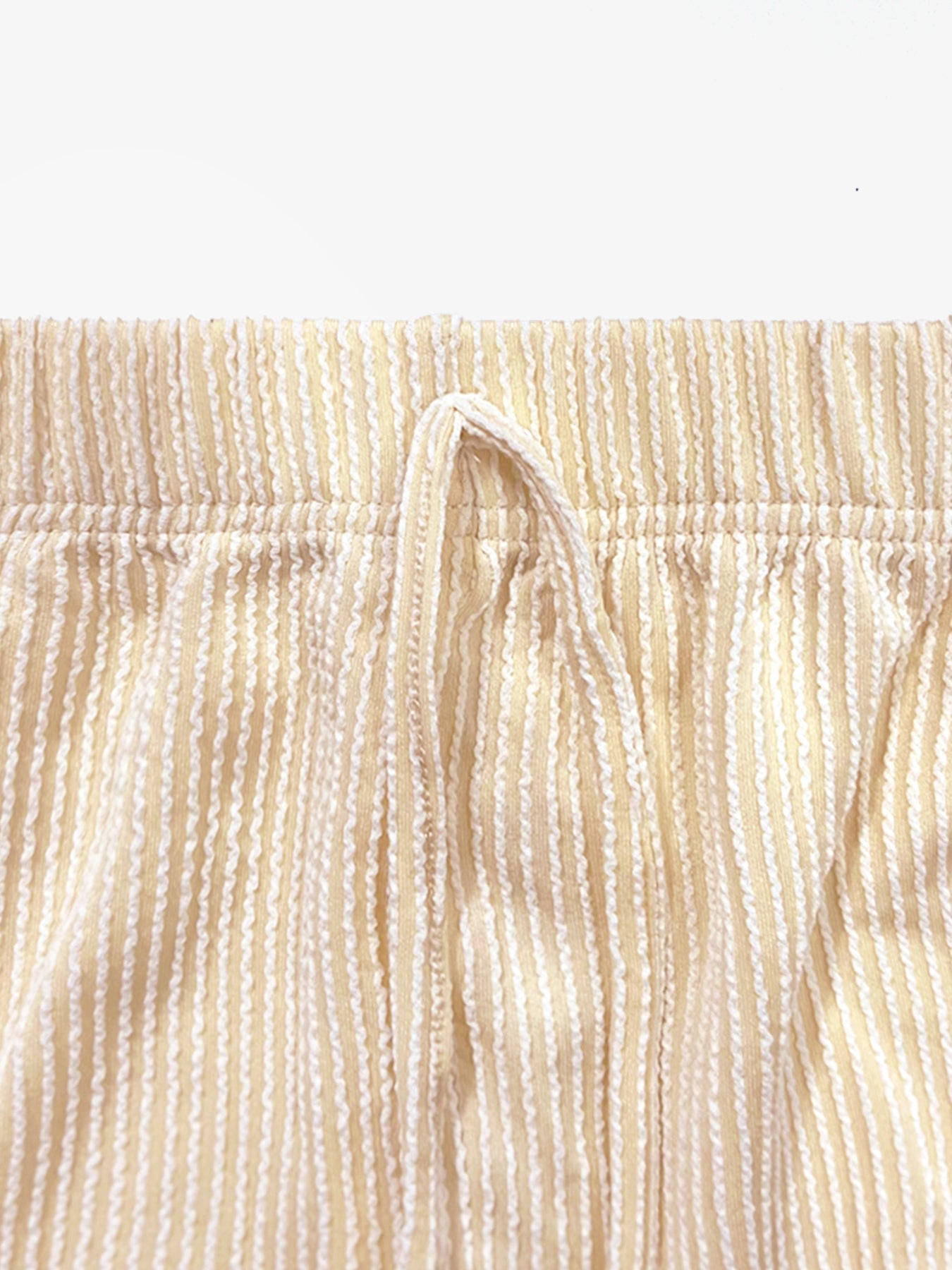 Pinstripe Cap Sleeve Loose Top  & Drawstring Decor Shorts Co-ord