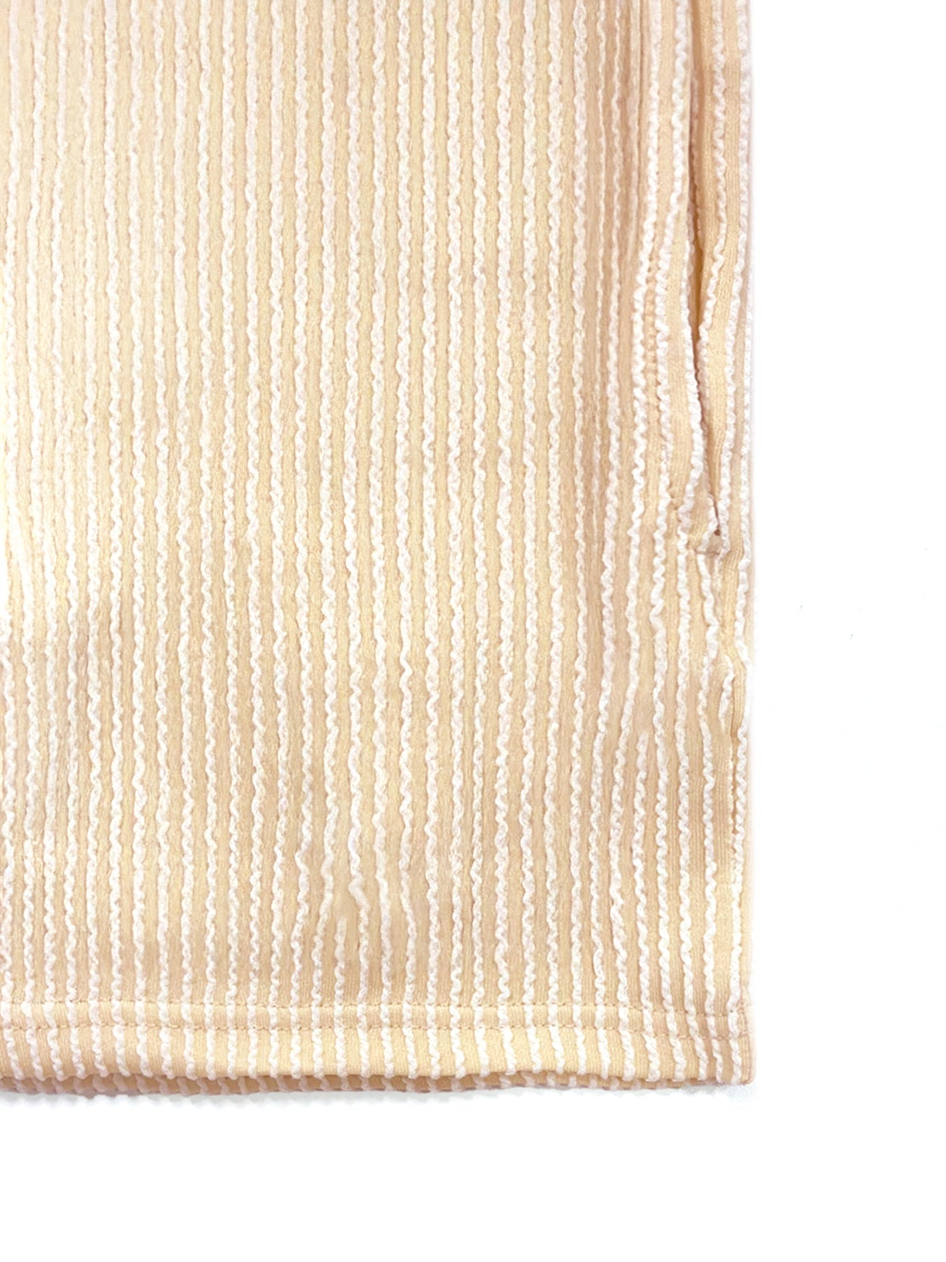 Pinstripe Cap Sleeve Loose Top  & Drawstring Decor Shorts Co-ord