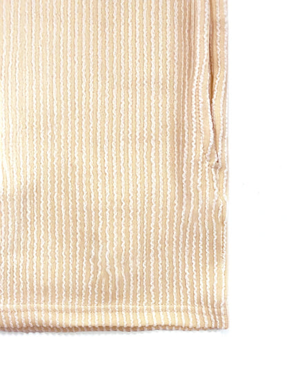 Pinstripe Cap Sleeve Loose Top  & Drawstring Decor Shorts Co-ord