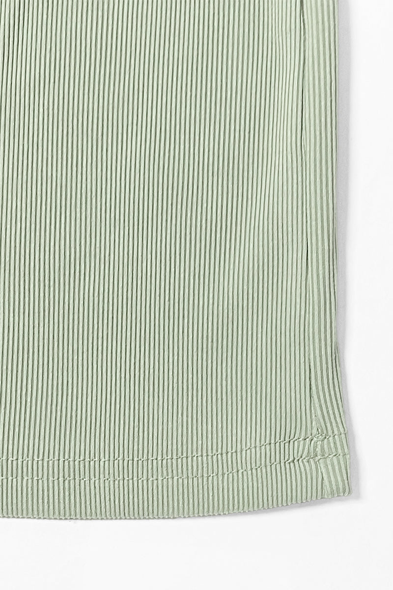 Solid Shelf-Bra Tank Top & Wide-Leg Trousers Summer Co-ord Set