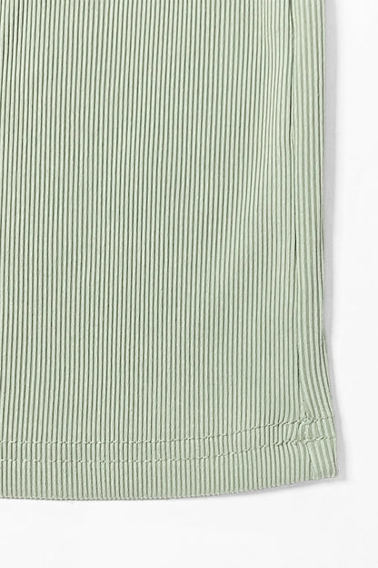 Solid Shelf-Bra Tank Top & Wide-Leg Trousers Summer Co-ord Set